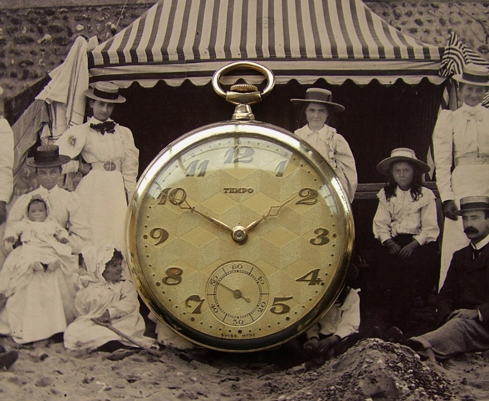 A vintage 1930s Tempo pocket watch.