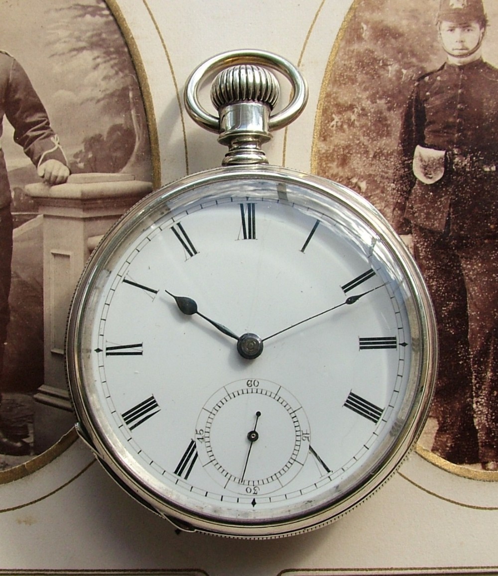 Antique 1879 silver Waltham Sterling pocket watch.