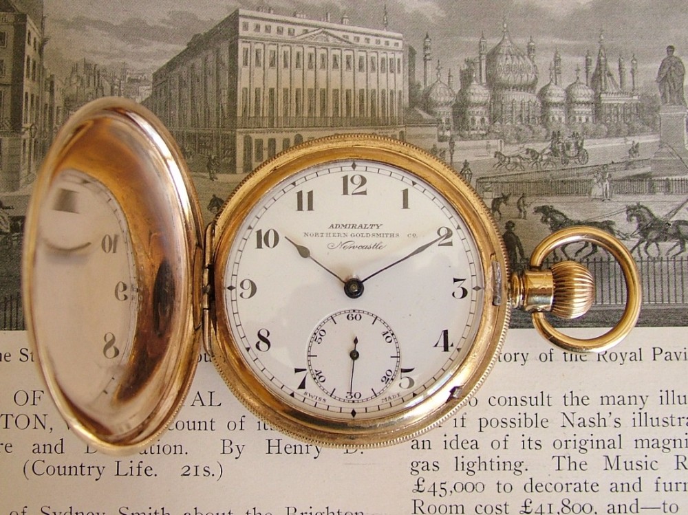  Antique Swiss full hunter pocket watch
