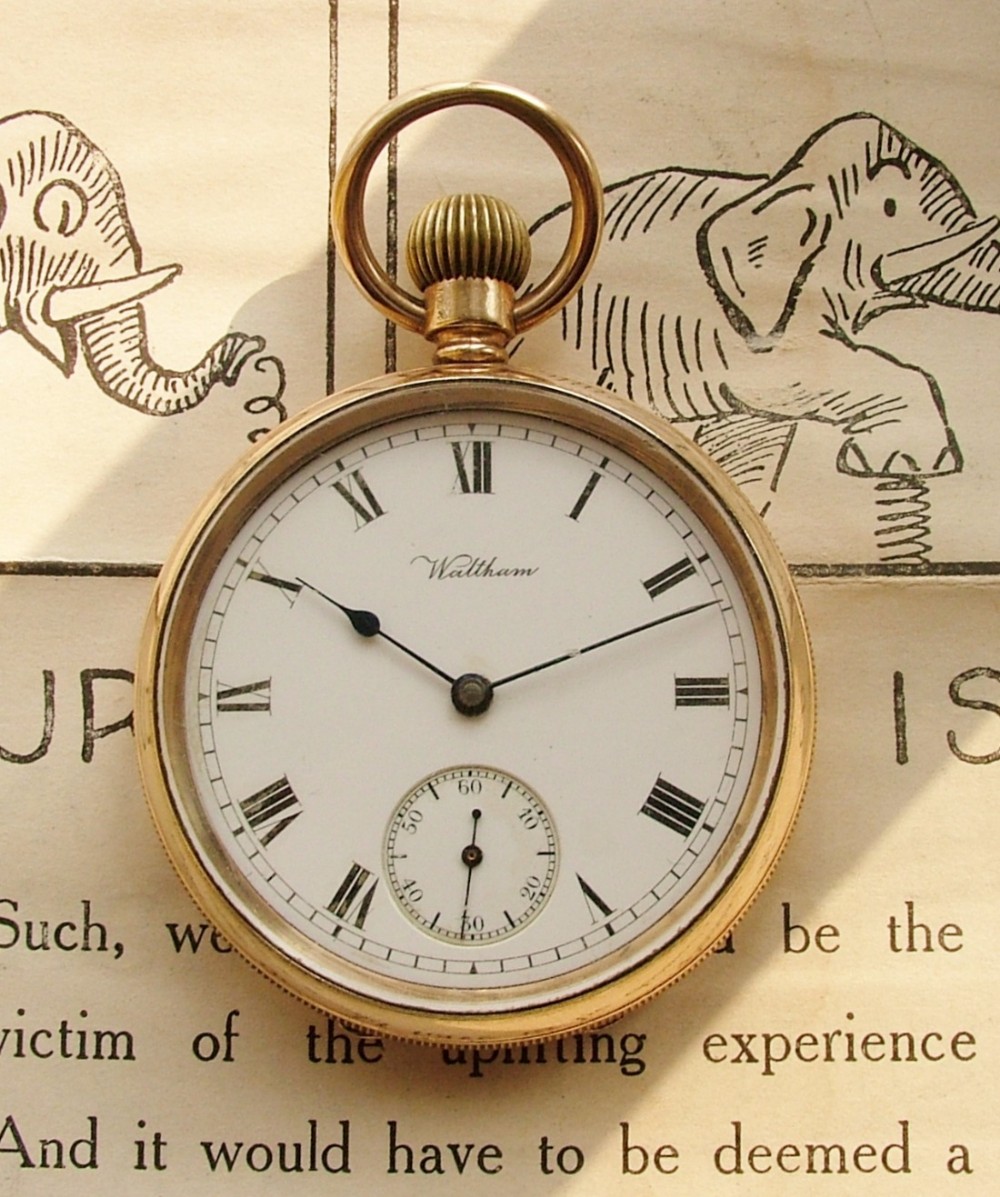 Antique 1898 Waltham 14ct gold filled pocket watch
