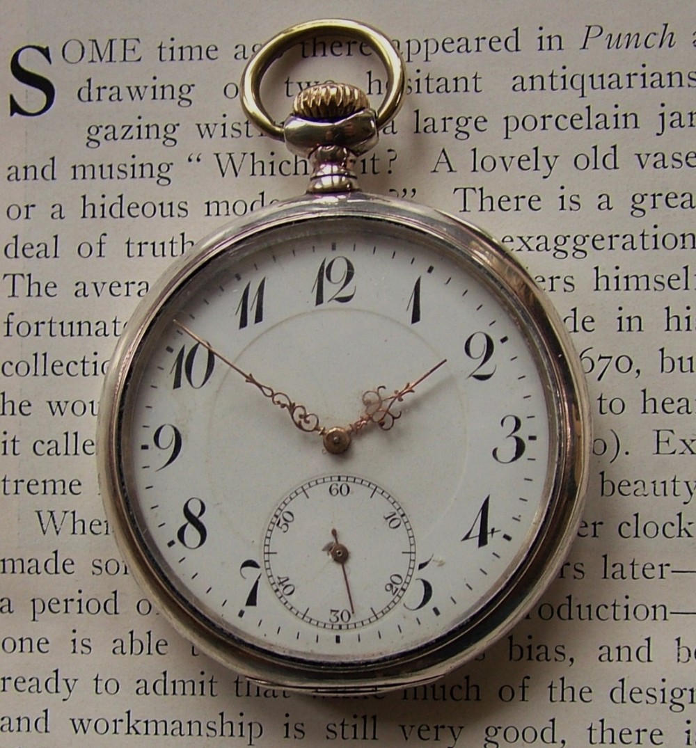 A vintage 1920s Swiss silver pocket watch