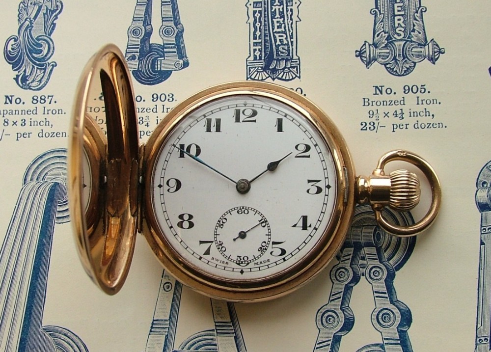 1920s Swiss full hunter pocket watch