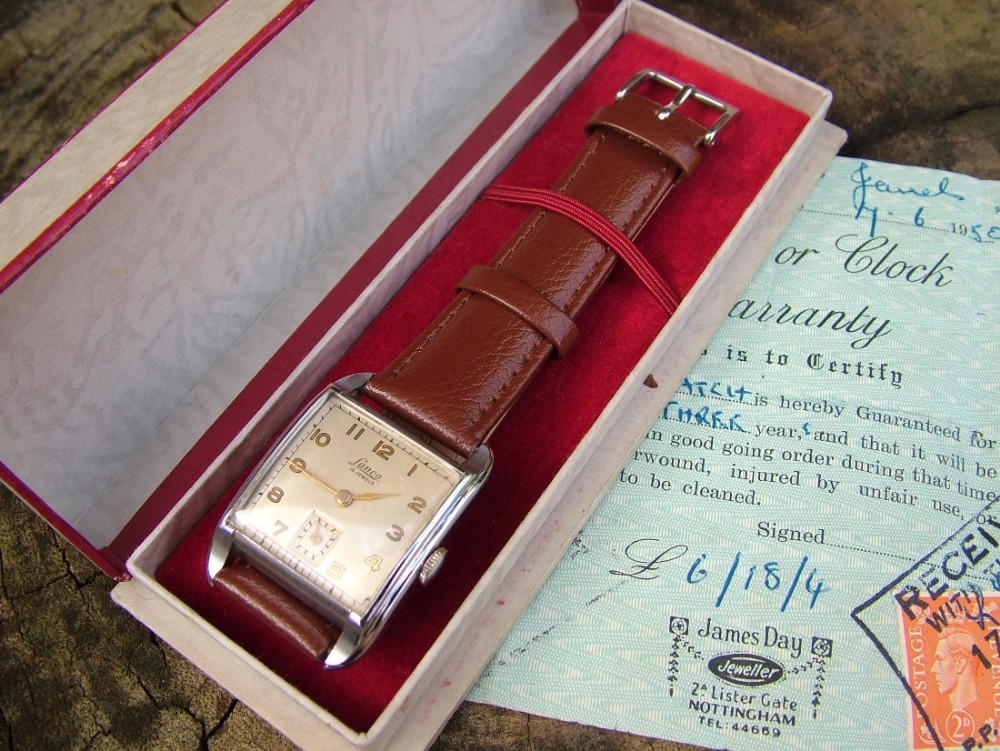 Gents Lanco wrist watch with box and papers, 1950