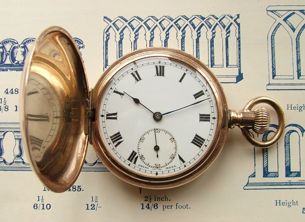 1920s Swiss full hunter pocket watch