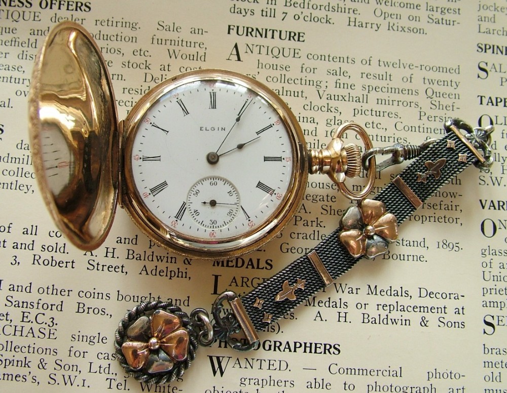 Ladies antique Elgin hunter pocket watch, 1905