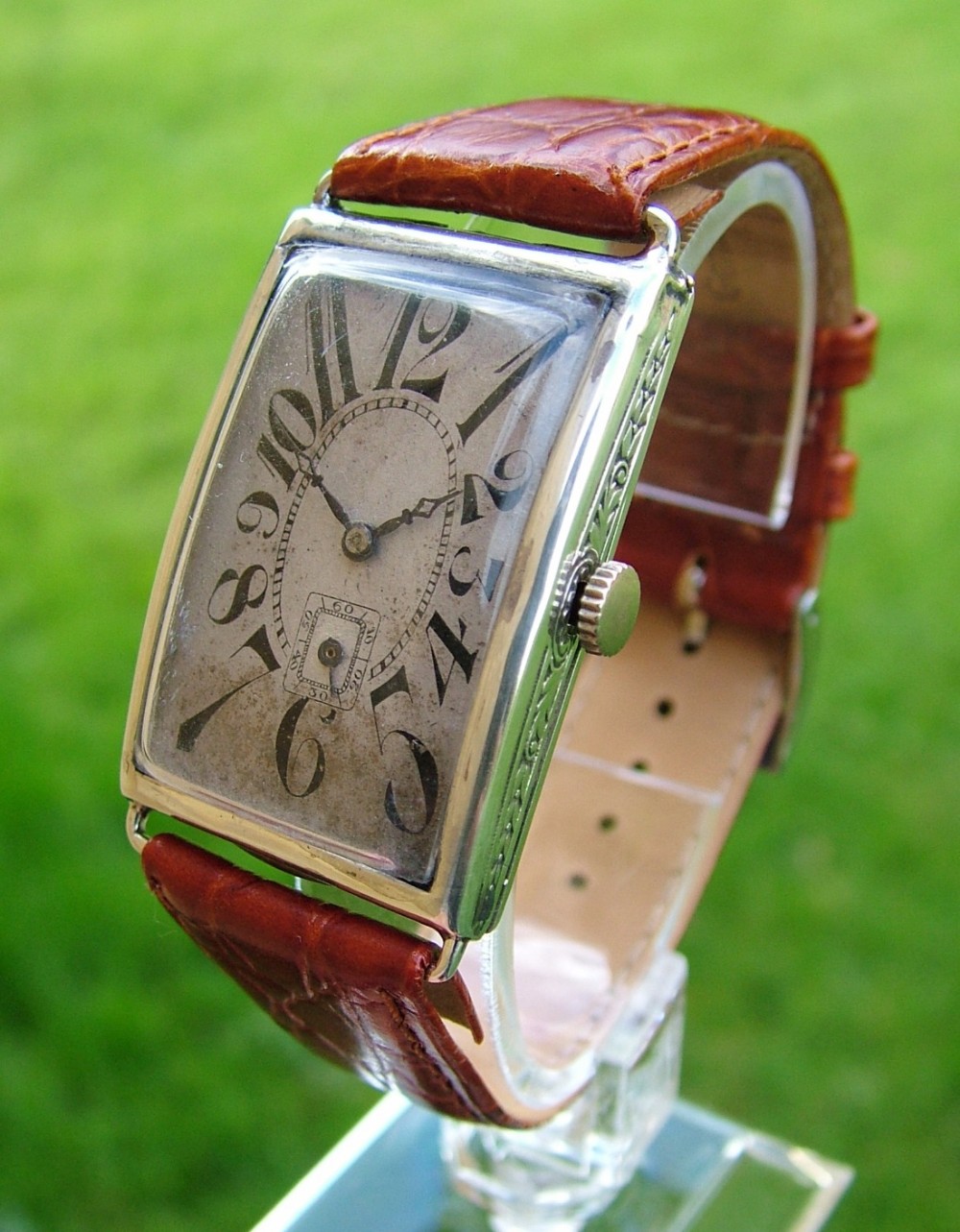 A gents 1927 silver Art Deco wrist watch