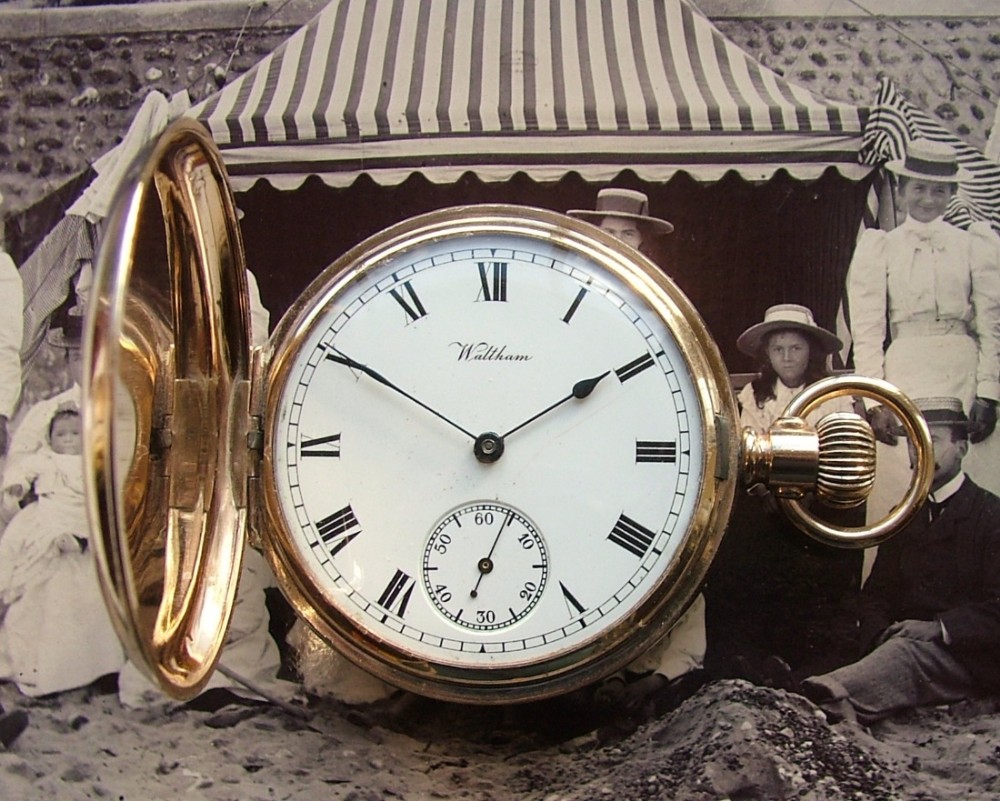 Antique 1912 Waltham full hunter pocket watch