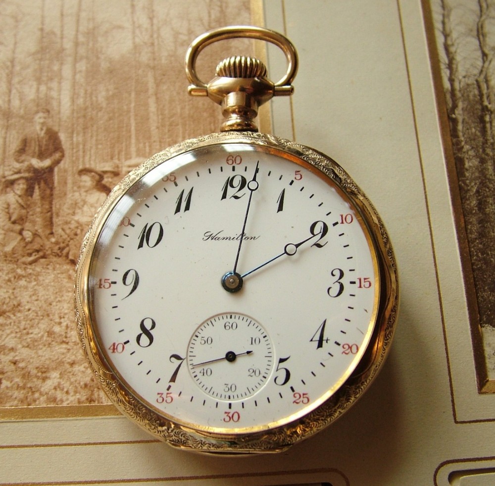 An antique Hamilton pocket watch, 1917