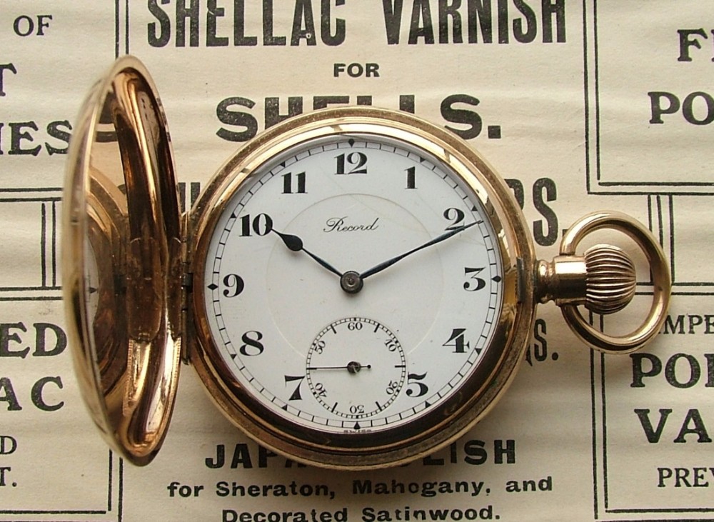 A 1920s Record full hunter pocket watch