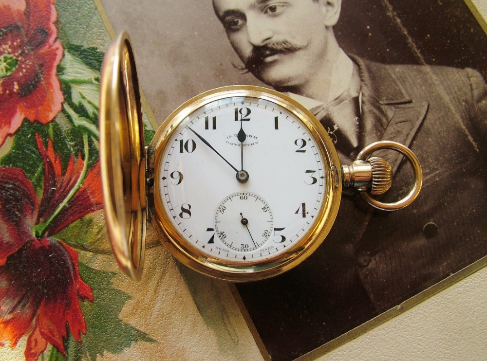Antique full hunter pocket watch, Tarsh, Coventry