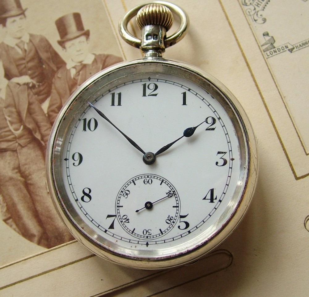 A 1918 silver Hexameter pocket watch