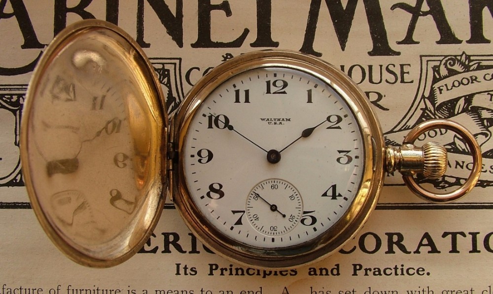 Antique 1919 Waltham full hunter pocket watch