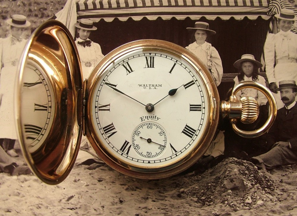 A vintage 1917 Waltham Equity full hunter pocket watch