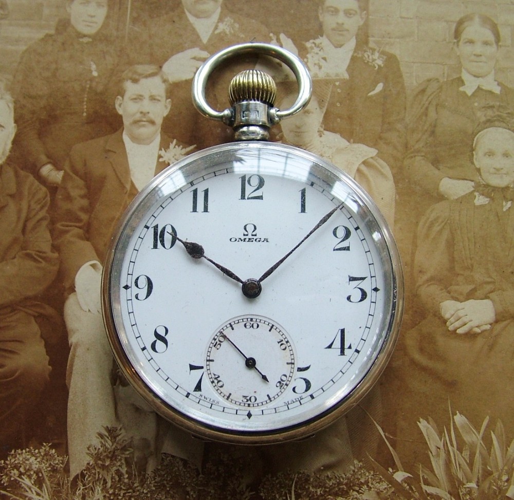 A 1920s silver Omega pocket watch