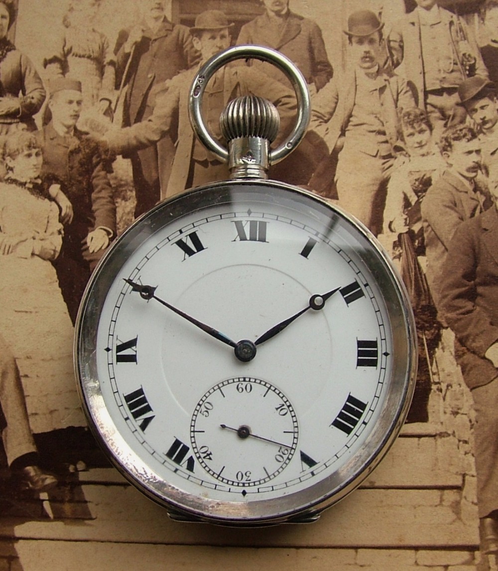A vintage 1920s Swiss silver pocket watch