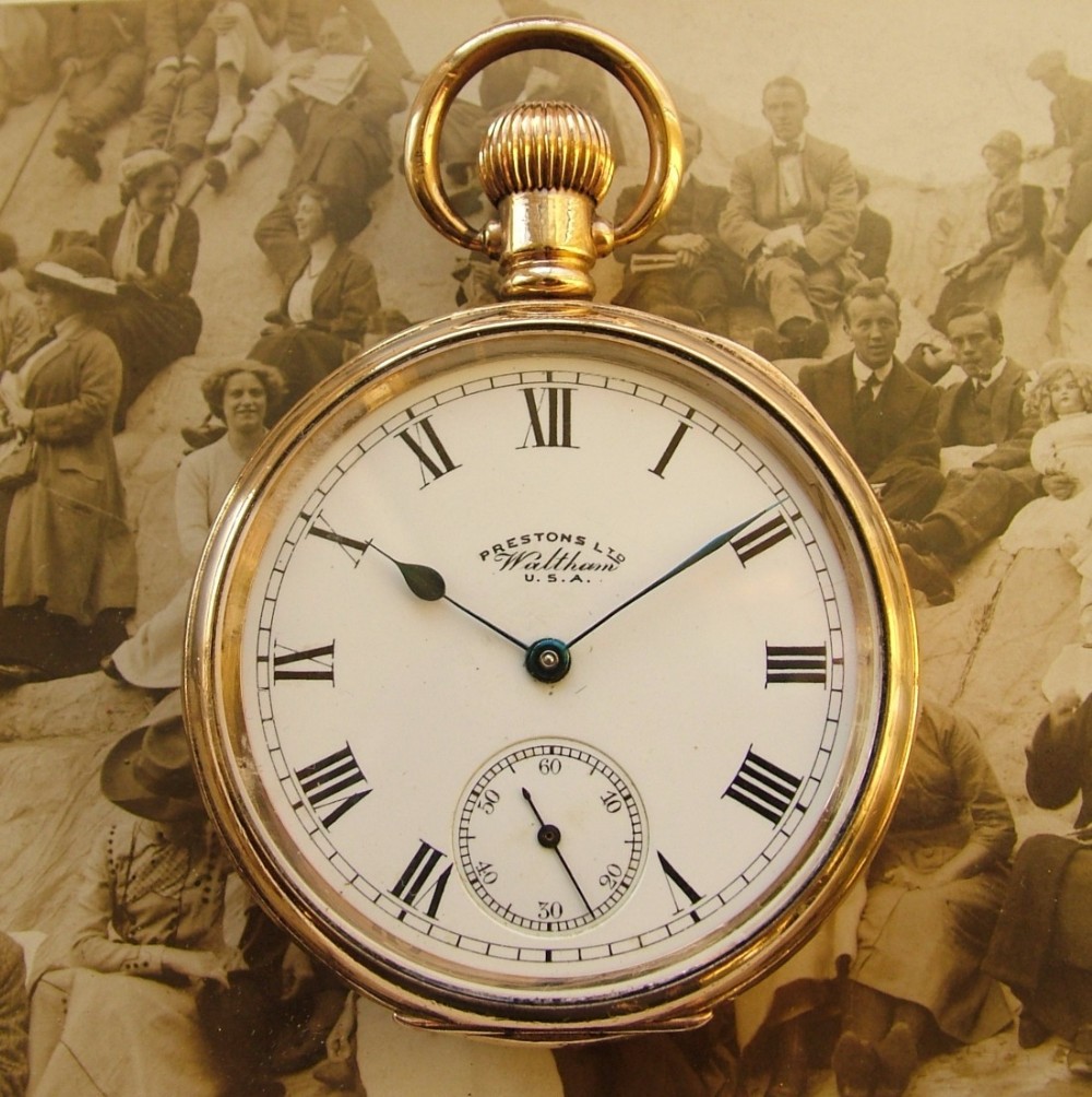 An antique Preston Junior pocket watch by Waltham