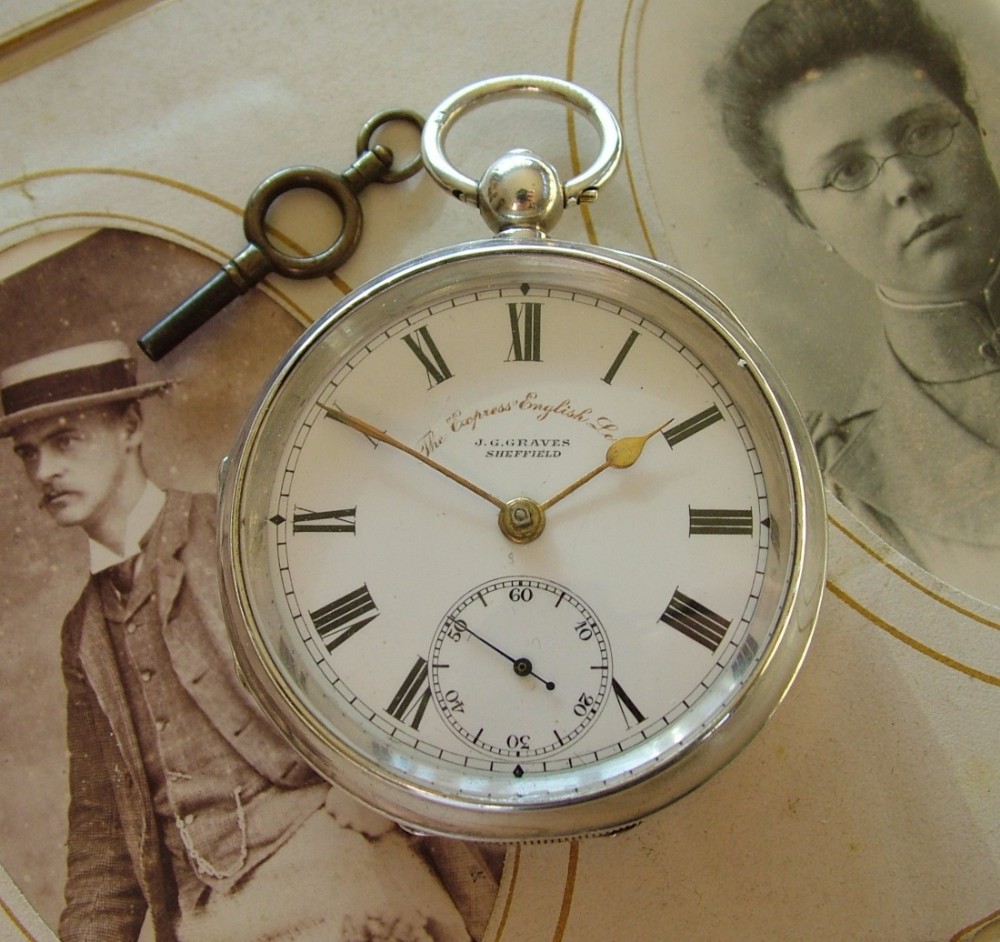 Antique Express English Lever pocket watch, Graves