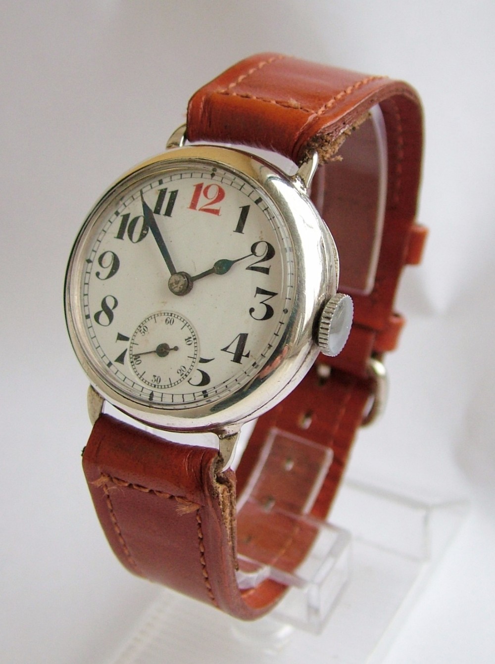 A gents silver wrist watch, 1914