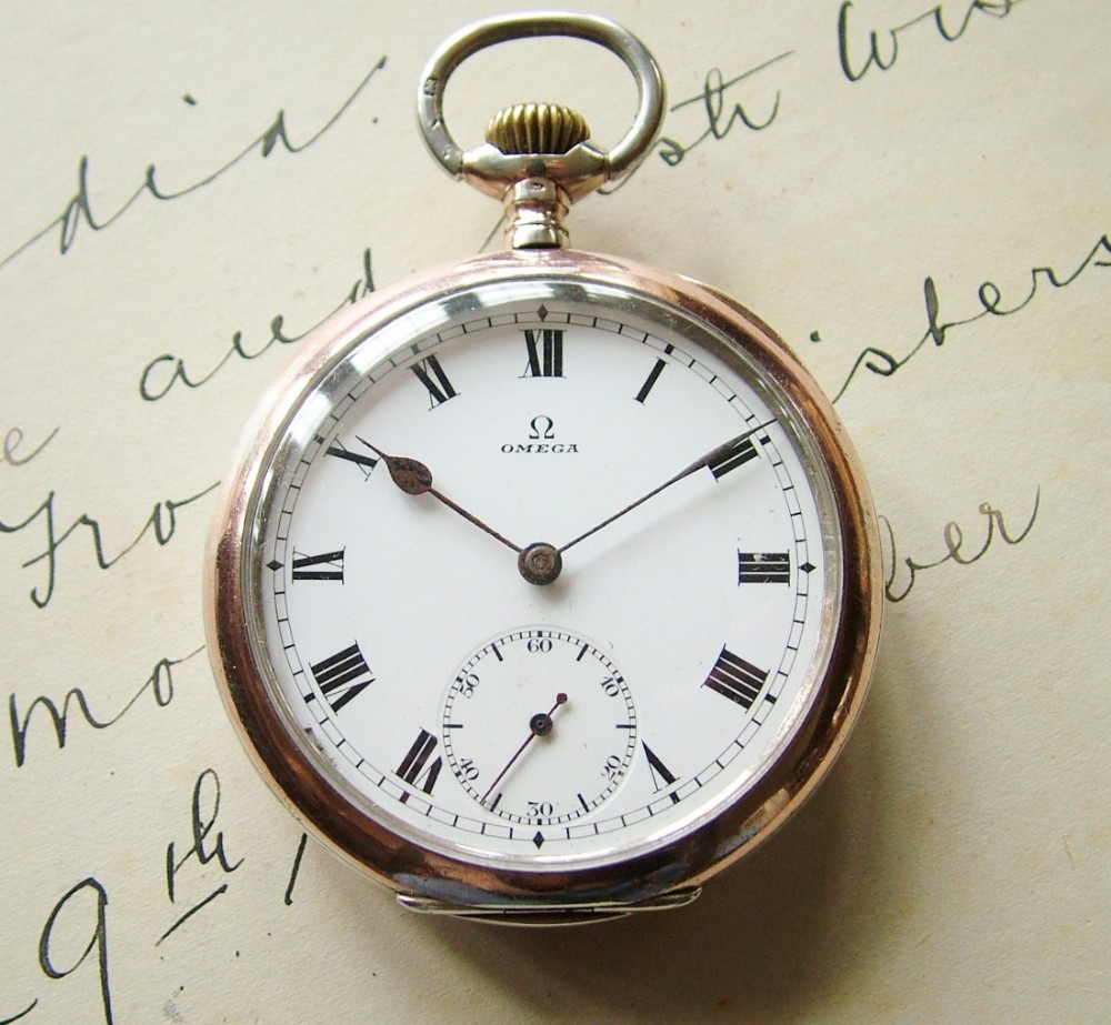 An antique Omega pocket watch, c1914