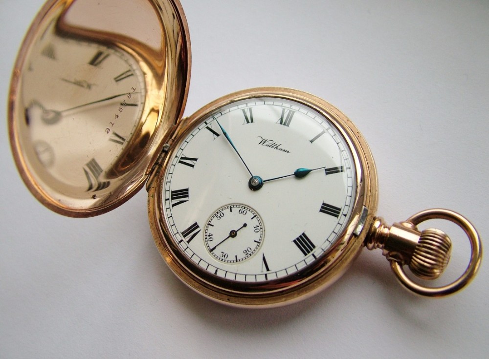 An antique Waltham full hunter pocket watch, 1912