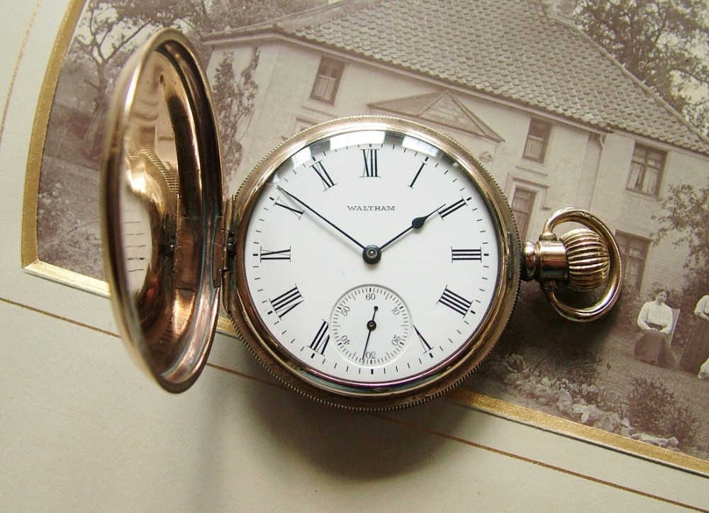 An antique Waltham full hunter pocket watch, 1907