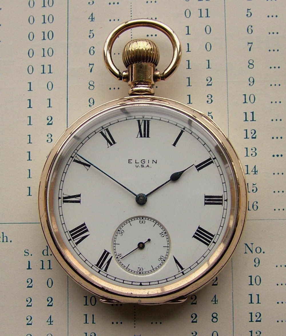 A vintage 1920s Elgin pocket watch.