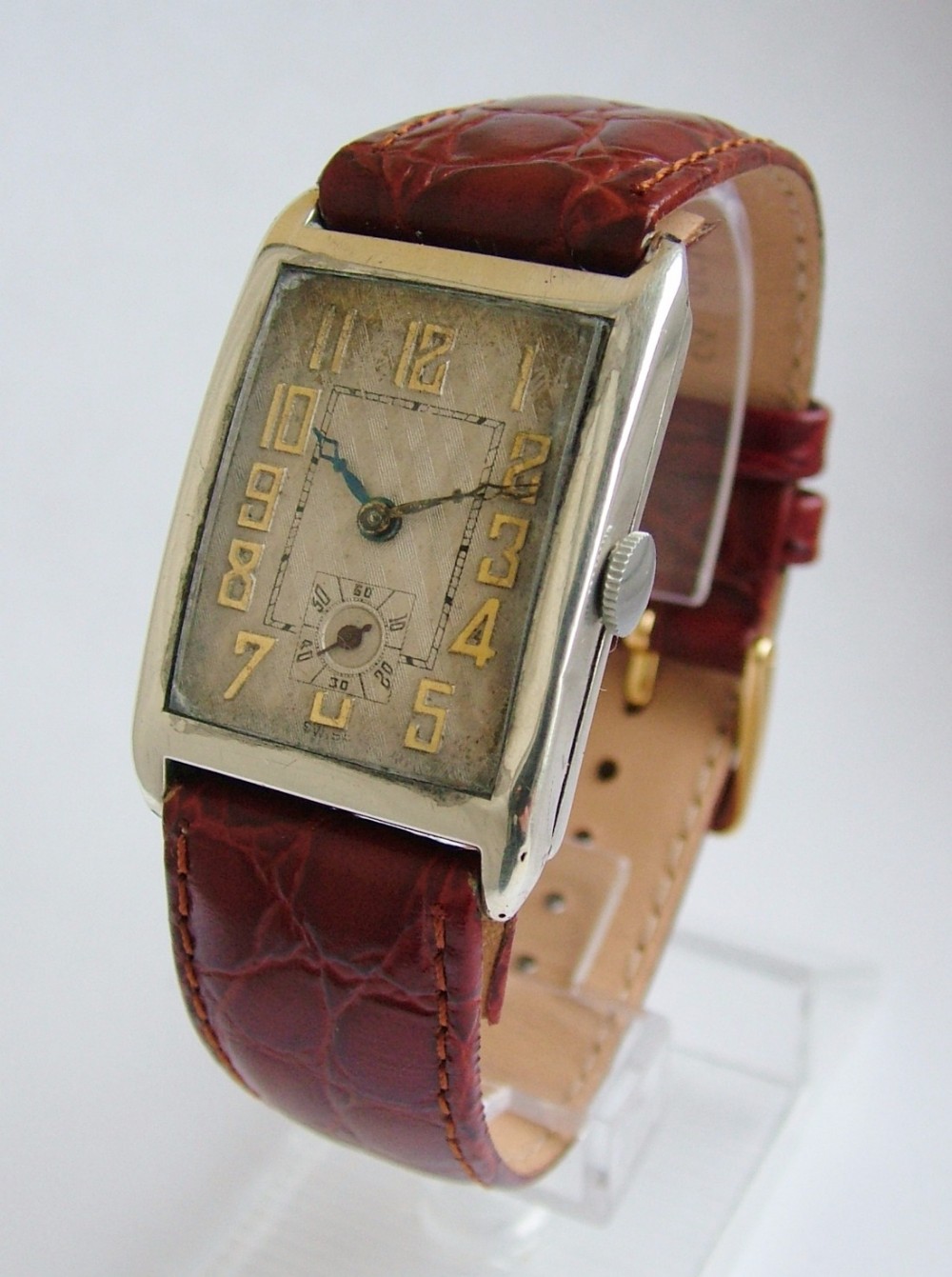 A gents 1920s silver Sorority Art Deco wrist watch