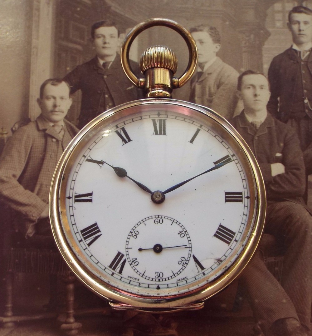 An early 20th Century open faced pocket watch