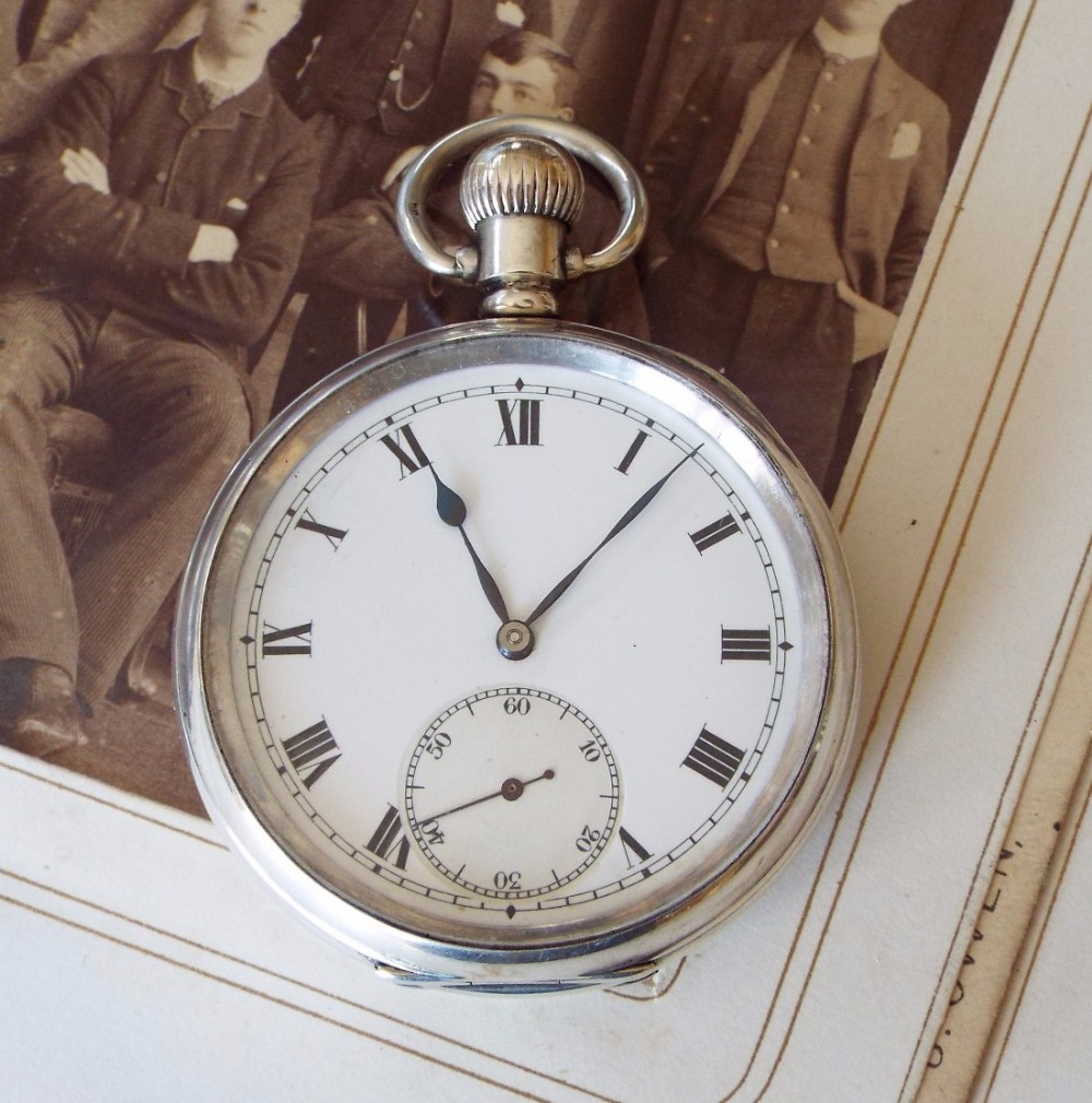 1918 silver pocket watch for services in Great War