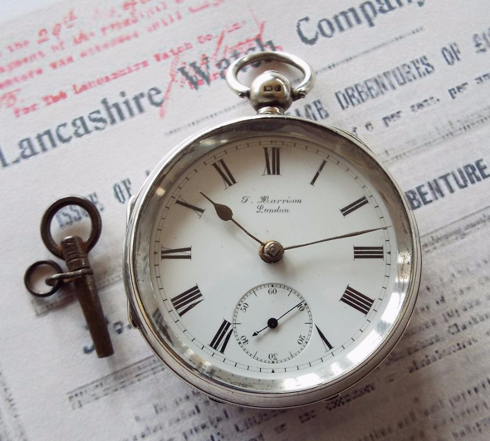 Antique silver pocket watch, Lancashire Watch Co