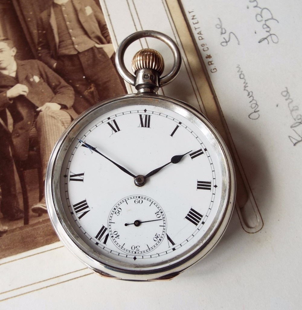 An antique silver Syren pocket watch, 1905
