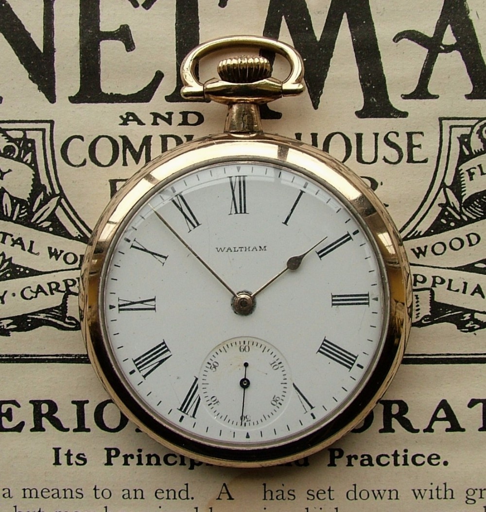 Antique 1902 Waltham Traveler pocket watch.