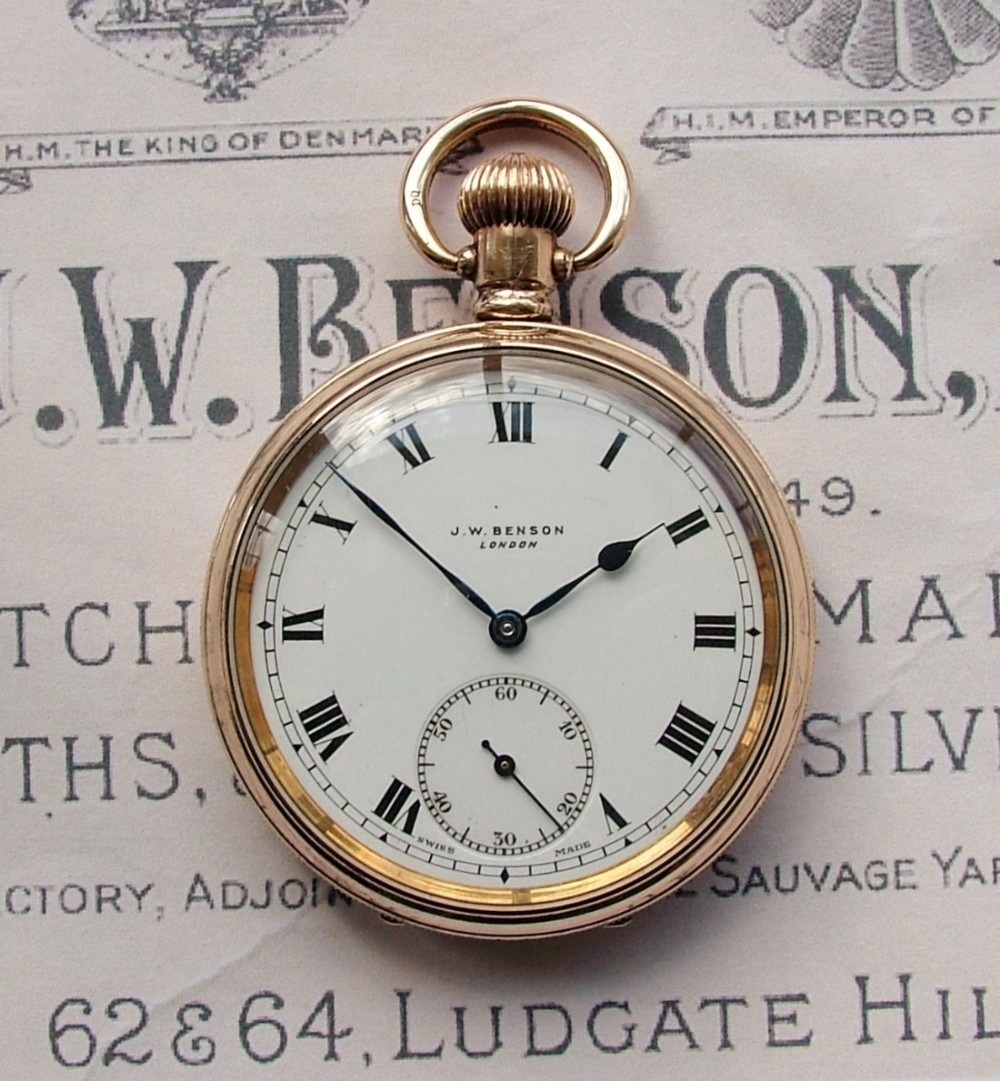 A 1920s J W Benson pocket watch.