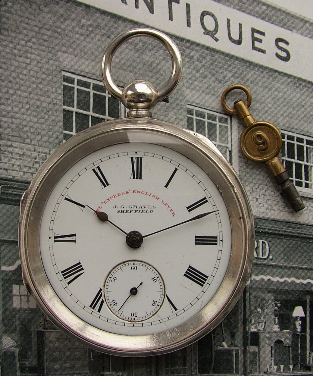An antique “Express” English Lever pocket watch by J G Graves of Sheffield.