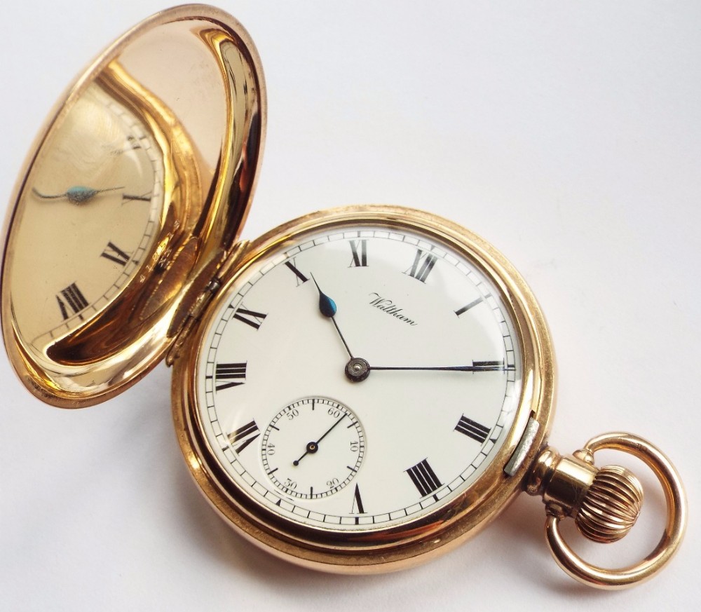 An antique Waltham full hunter pocket watch, 1907