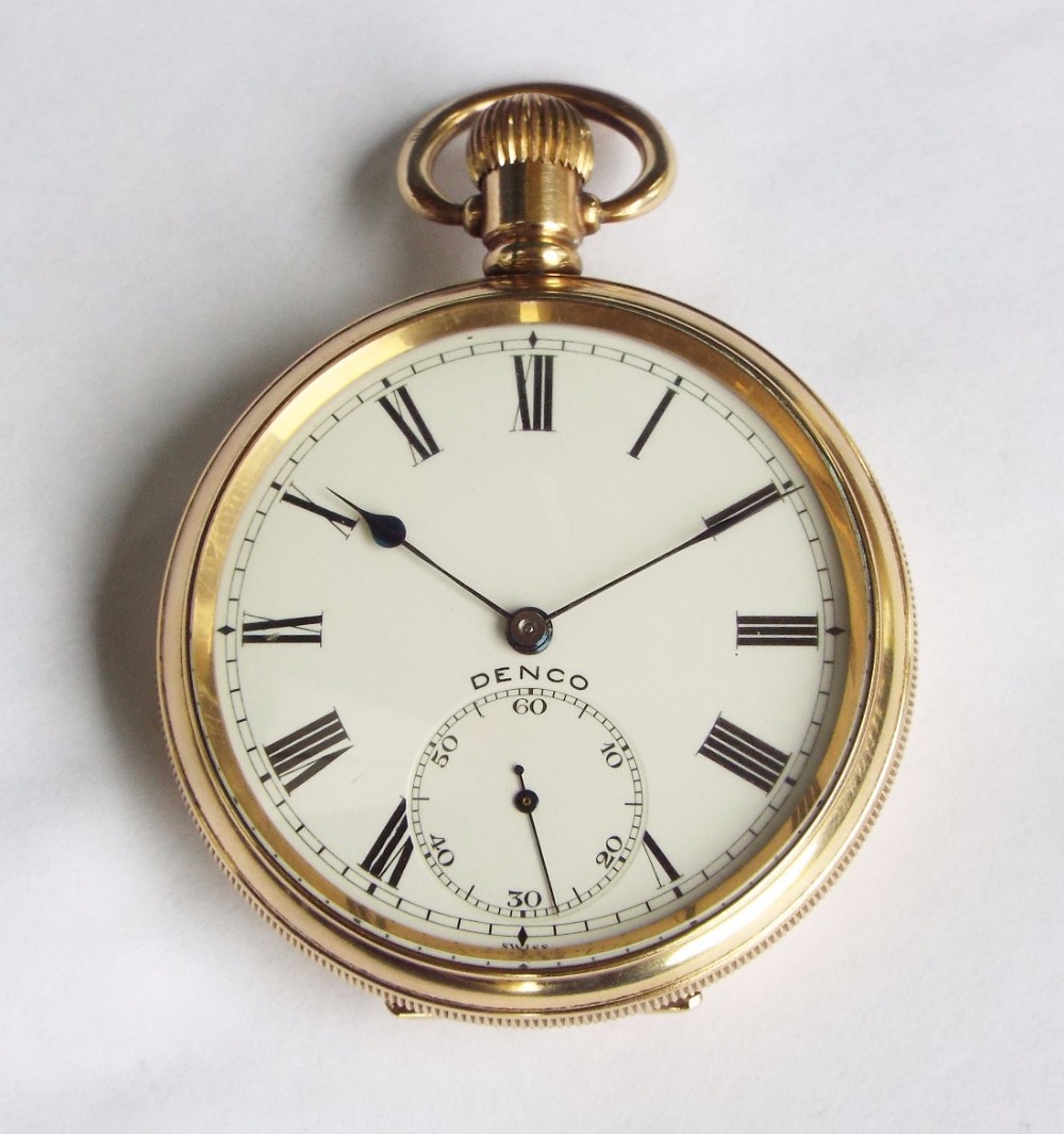A super 1930s high grade Denco pocket watch