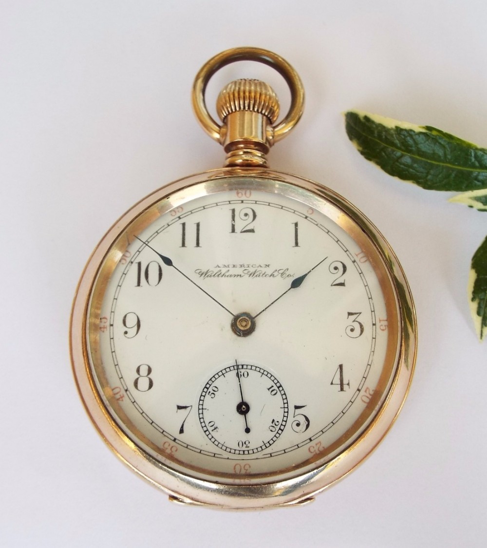An antique Waltham open faced pocket watch