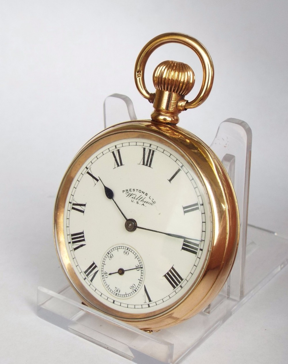 1918 private label Prestons Waltham pocket watch
