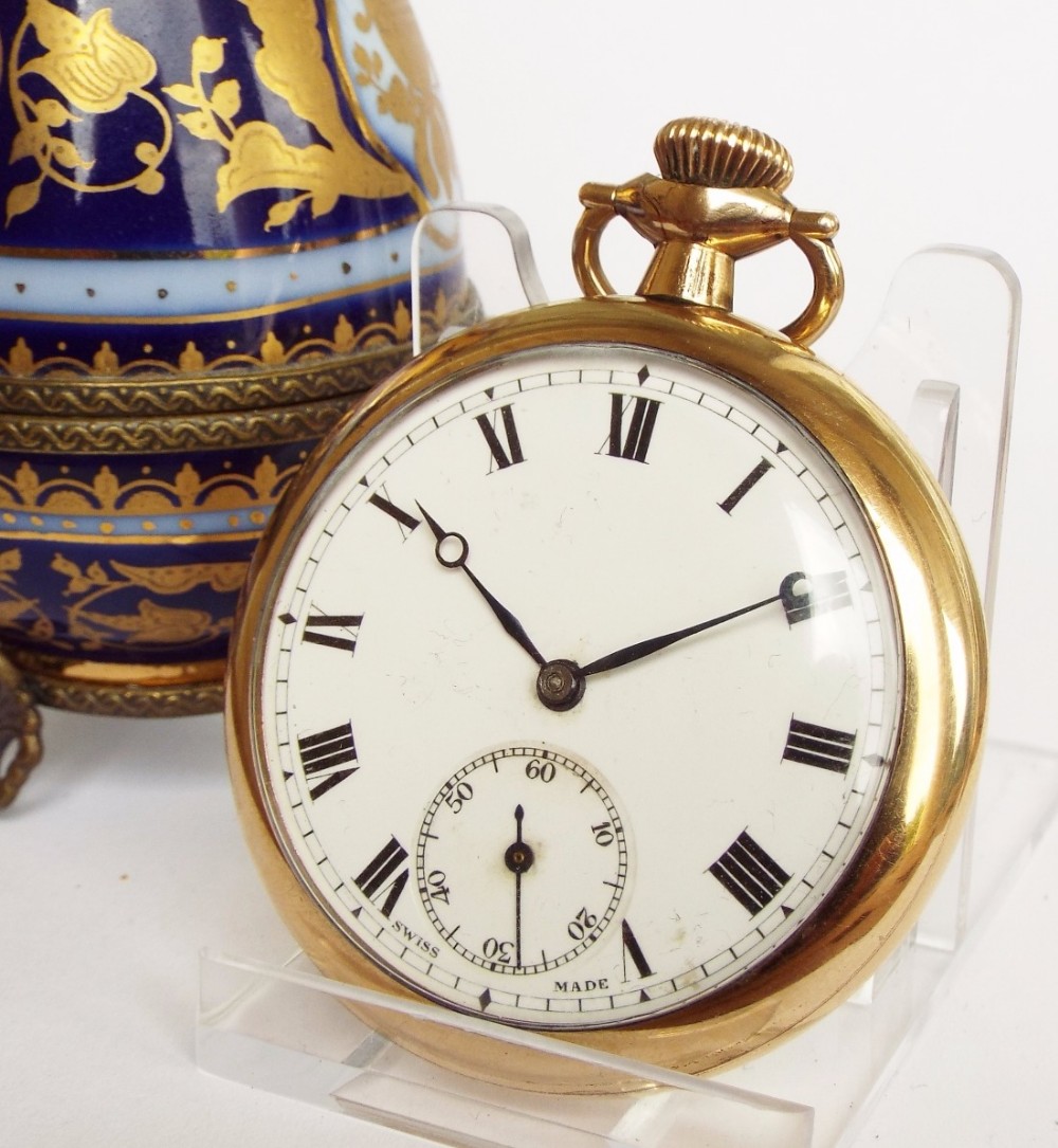 A 1920s Cyma open faced pocket watch