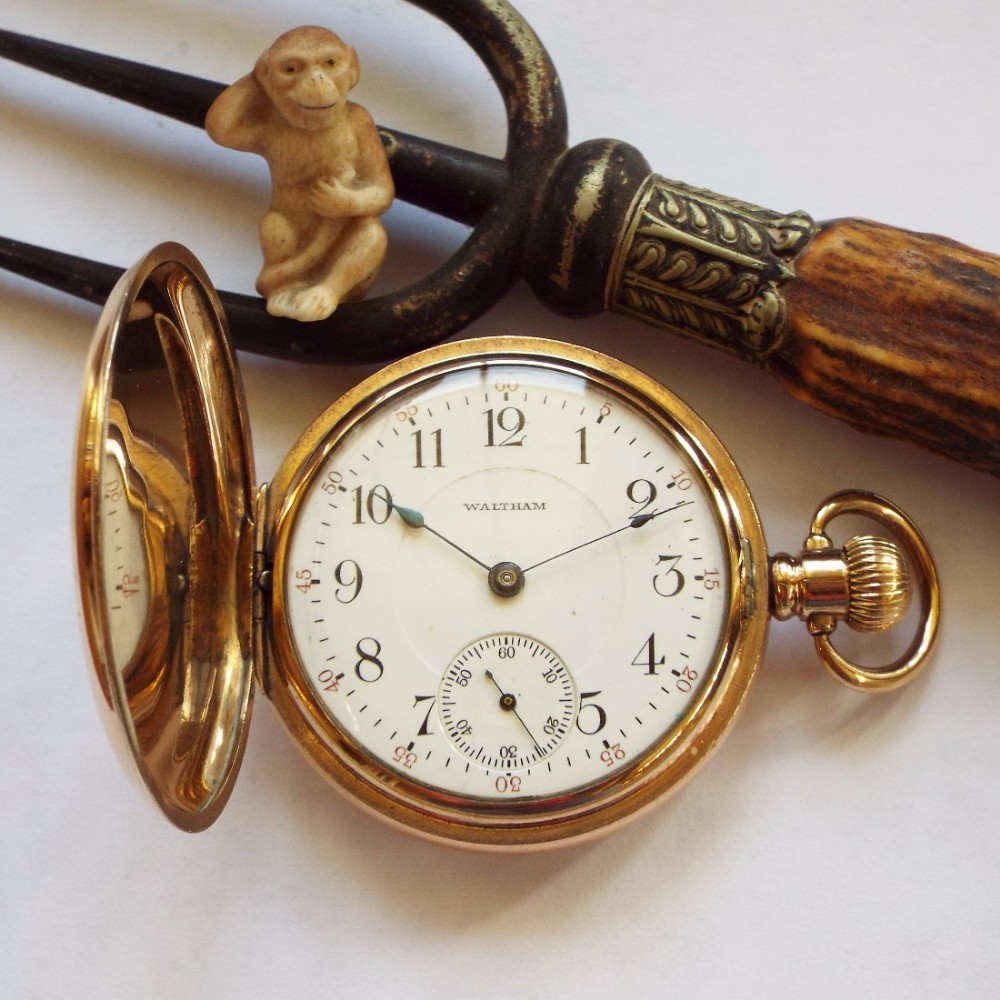 An antique Waltham full hunter pocket watch, 1912
