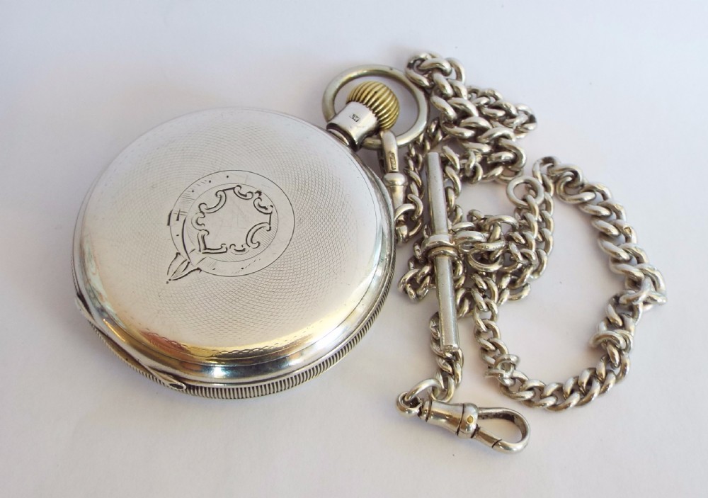 1901 silver Waltham Riverside pocket watch & chain View III