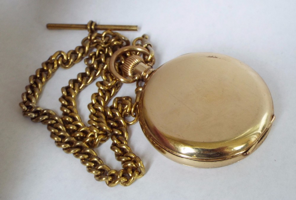 A 1930s gold plated pocket watch and chain View III