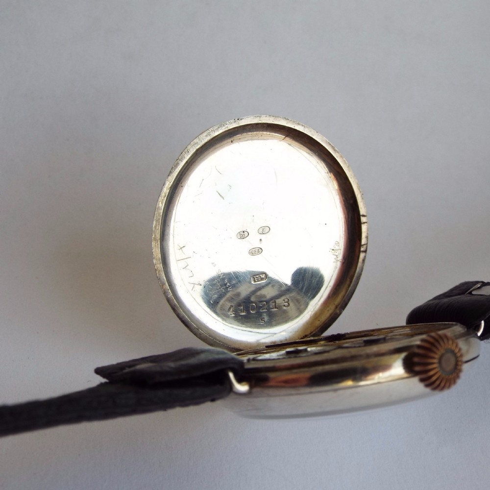 A gents 1915 silver trench watch View IV