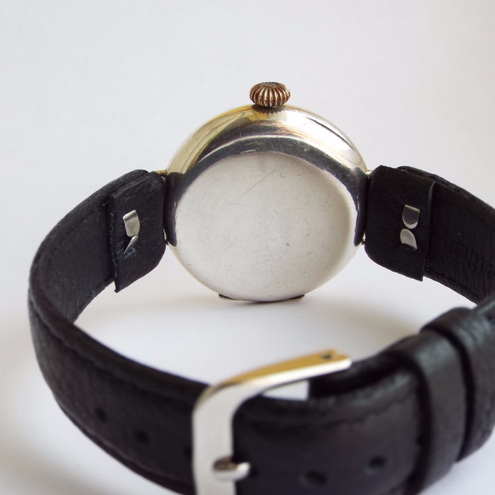 A gents 1915 silver trench watch View VI