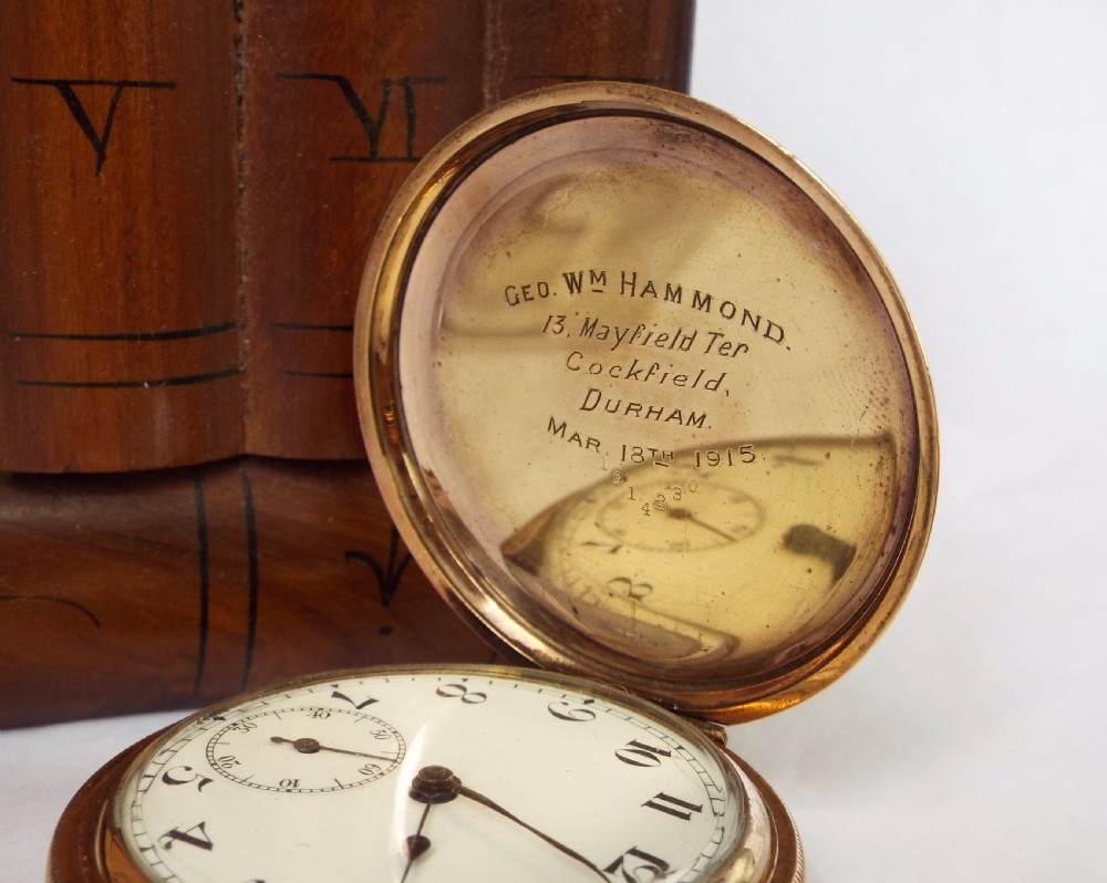 Antique Swiss full hunter pocket watch, Durham View II