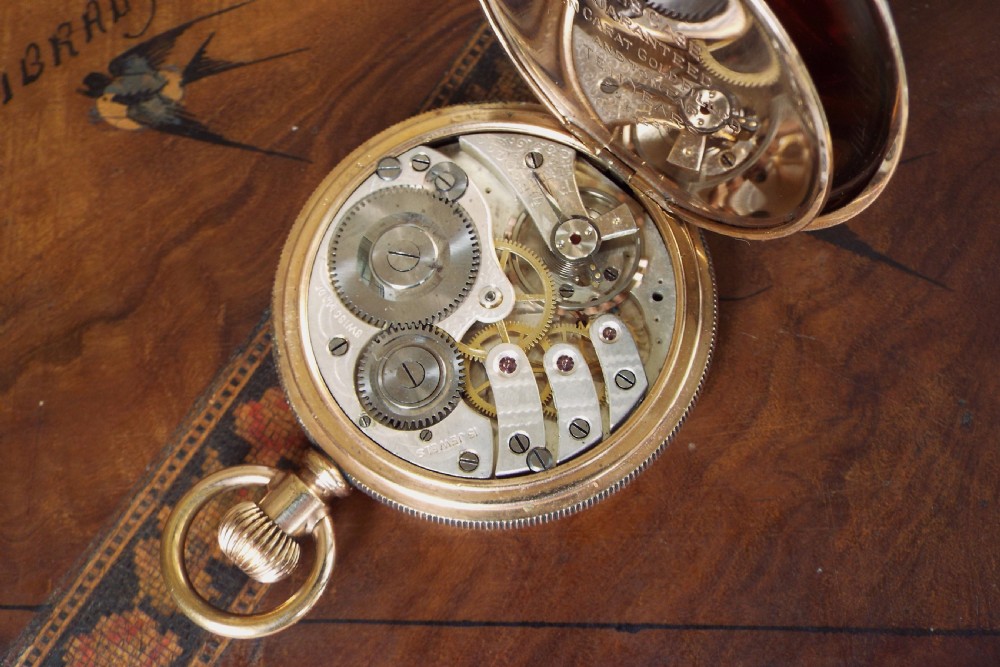 Antique Swiss full hunter pocket watch, Durham View III