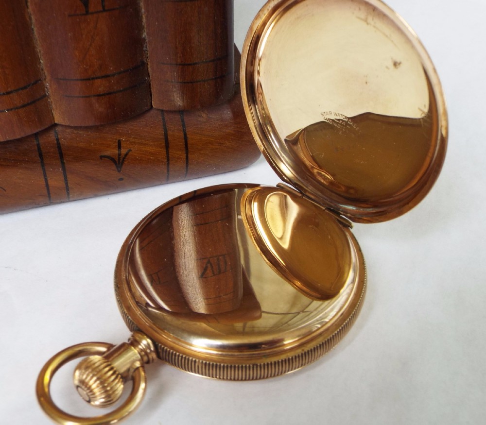 Antique Swiss full hunter pocket watch, Durham View V