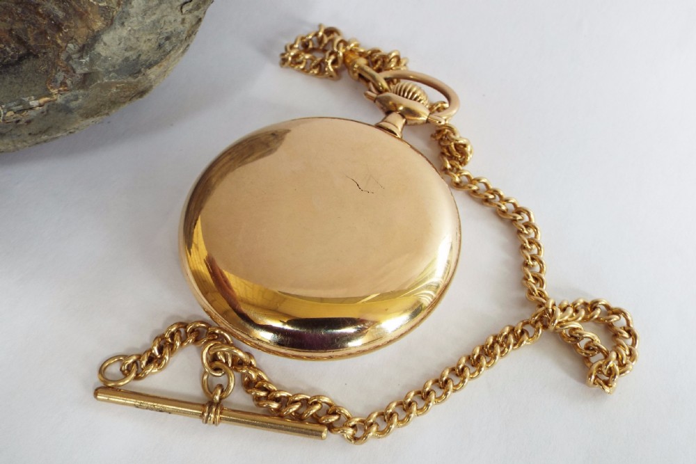 Antique Ingersoll Trenton pocket watch and chain View II
