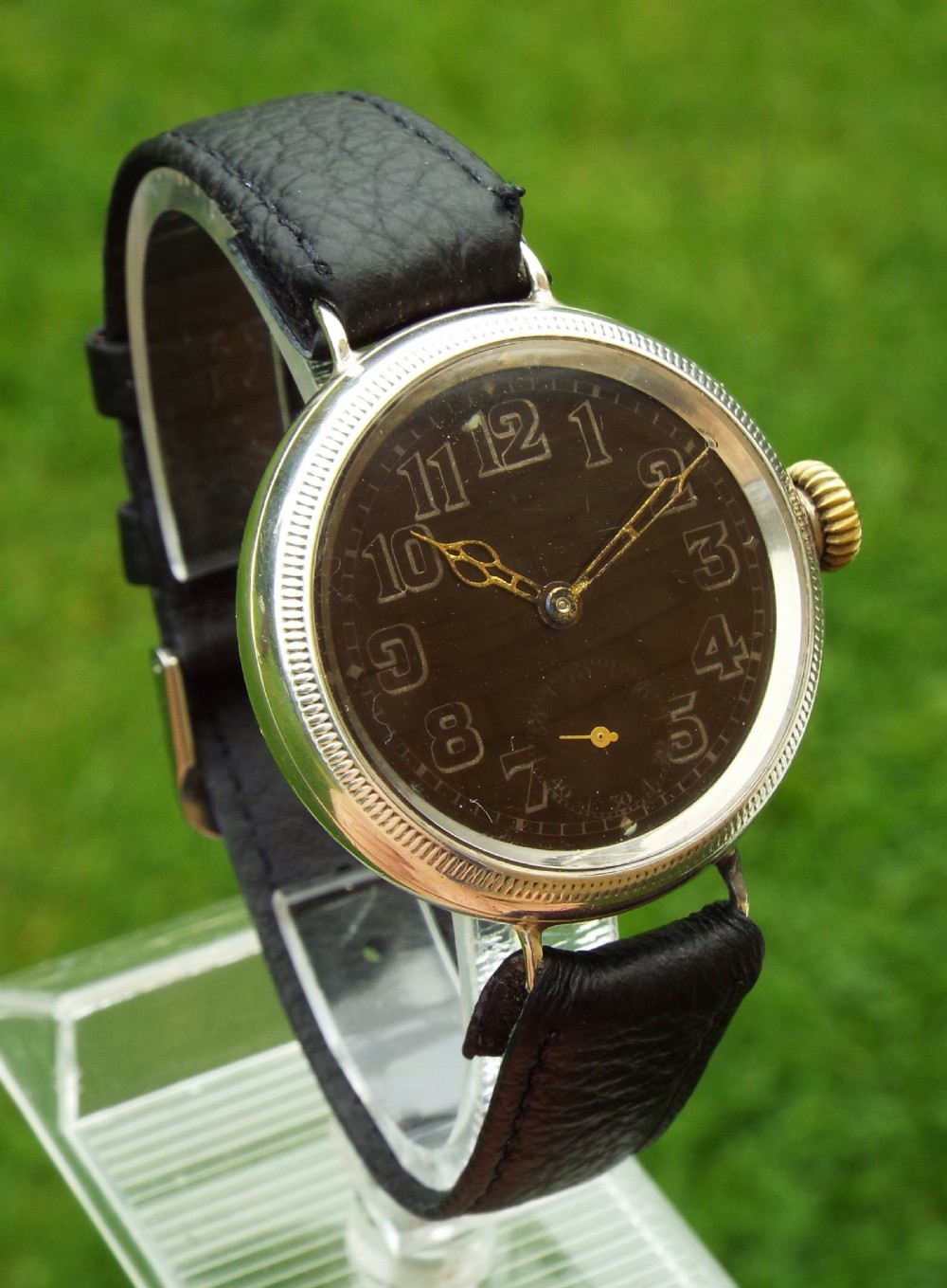 A gents 1914 silver Electa trench watch View II