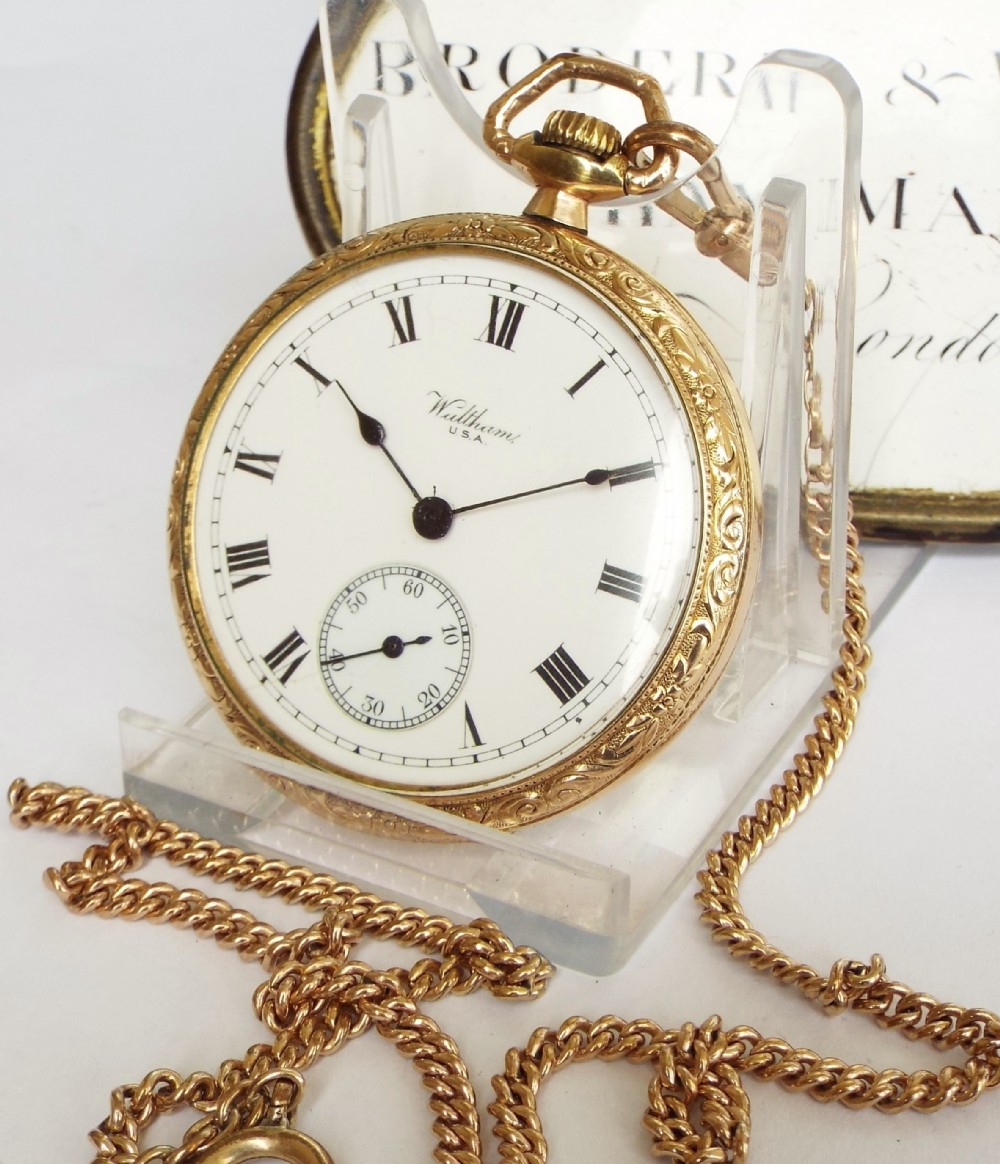 1920 Waltham pocket watch with chain